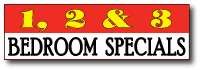 1 2 and 3 Bedroom Specials Vinyl Banner