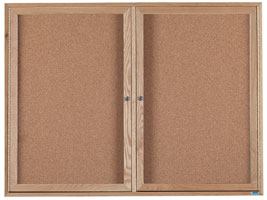 42W x 32H Indoor Enclosed Wood Framed Bulletin Boards