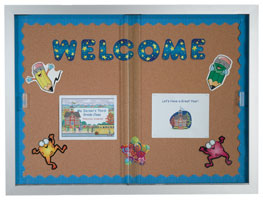 96W x 48H Sliding Glass Enclosed Bulletin Board