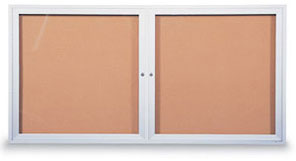 72W x 36H Indoor Lighted Enclosed Bulletin Board 2DR