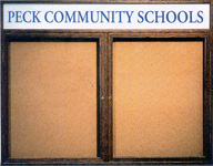 Indoor Wood Framed Lighted Enclosed Bulletin Board