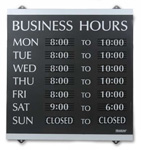 Headline Sign Business Hours Sign