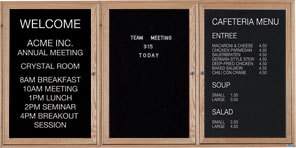 72W x 48H Indoor Enclosed Wood Framed Letter Board 3DR