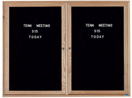 72W x 48H Indoor Enclosed Wood Framed Letter Board 2DR
