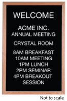 24W x 30H Indoor Open Face Letter Board