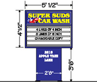 60W x 48H Pedestal Mount Marquee Sign