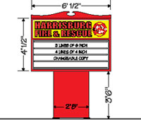 72W x 48H Pedestal Mount Marquee Sign