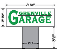 96W x 36H Pedestal Mount Marquee Sign