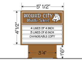 Monument Mount Marquee Sign 60W x 48H