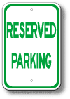 Reserved Parking Sign