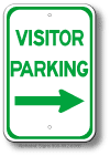 Visitors Parking Right Arrow Sign