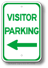 Visitors Parking Left Arrow Sign