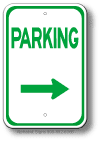 Parking Right Arrow Sign