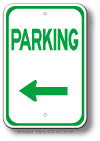 Parking Left Arrow Sign