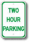 Two Hour Parking Sign