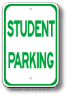 Student Parking Sign