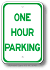 One Hour Parking Sign