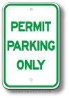 Permit Parking Only Sign