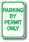 Parking By Permit Only Sign