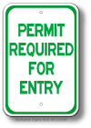Permit Required For Entry Sign