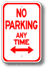 No Parking Any Time Dual Arrow Sign