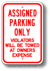 Assigned Parking Only Sign
