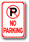 No Parking Symbol Sign