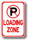 No Parking Symbol Loading Zone Sign
