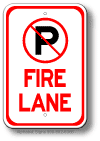 No Parking Symbol Fire Lane Sign