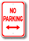 No Parking Dual Arrow Sign