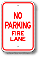 No Parking Fire Lane Sign