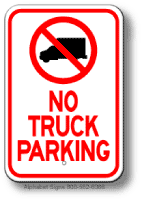 No Truck Parking Graphic Sign