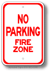 No Parking Fire Zone Sign