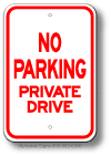 No Parking Private Drive Sign
