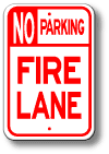 No Parking Header Fire Lane Sign