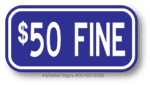 50 Fine Placard Sign