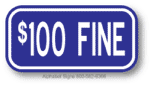 100 Fine Blue Placard Sign