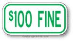 100 Fine Green Placard Sign