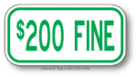 200 Fine Green Placard Sign