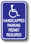 Handicap Parking Permit Required Sign
