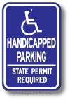 Handicap Parking State Permit Required Sign