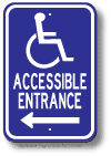 Accessible Entrance Left Arrow Sign