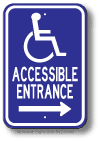 Accessible Entrance Right Arrow Sign