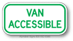 Van Accessible Green Placard Sign