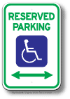 Handicap Reserved Parking Dual Arrow Sign
