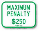 North Carolina State Placard Sign