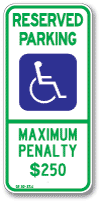 North Carolina State Handicap No Arrow Sign