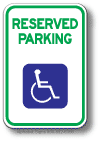 Reserved Handicap Parking Sign