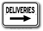 Deliveries Right Arrow Sign