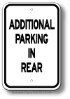 Additional Parking In Rear Sign